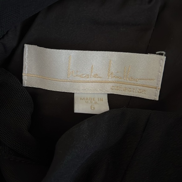 NWOT Nicole Miller Collection | Form-Fitting Cocktail Dress with Detail - Black - Picture 7 of 10